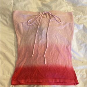 Vintage Pink and Red Ombre Strapless Top